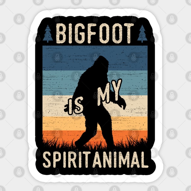 Bigfoot Is My Spirit Animal Sticker by Tesszero